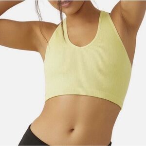Free People Movement Free Throw Crop Top Ribbed Yellow Tank Crop Top Womens XS/S